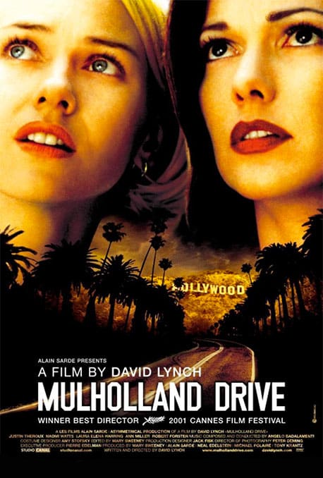 Cartel en inglés de la película Mulholland Drive de David Lynch