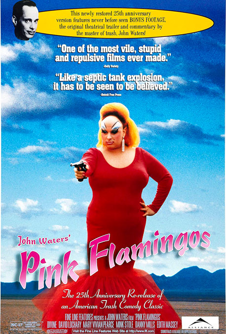 Cartel en inglés de la película Pink Flamingos